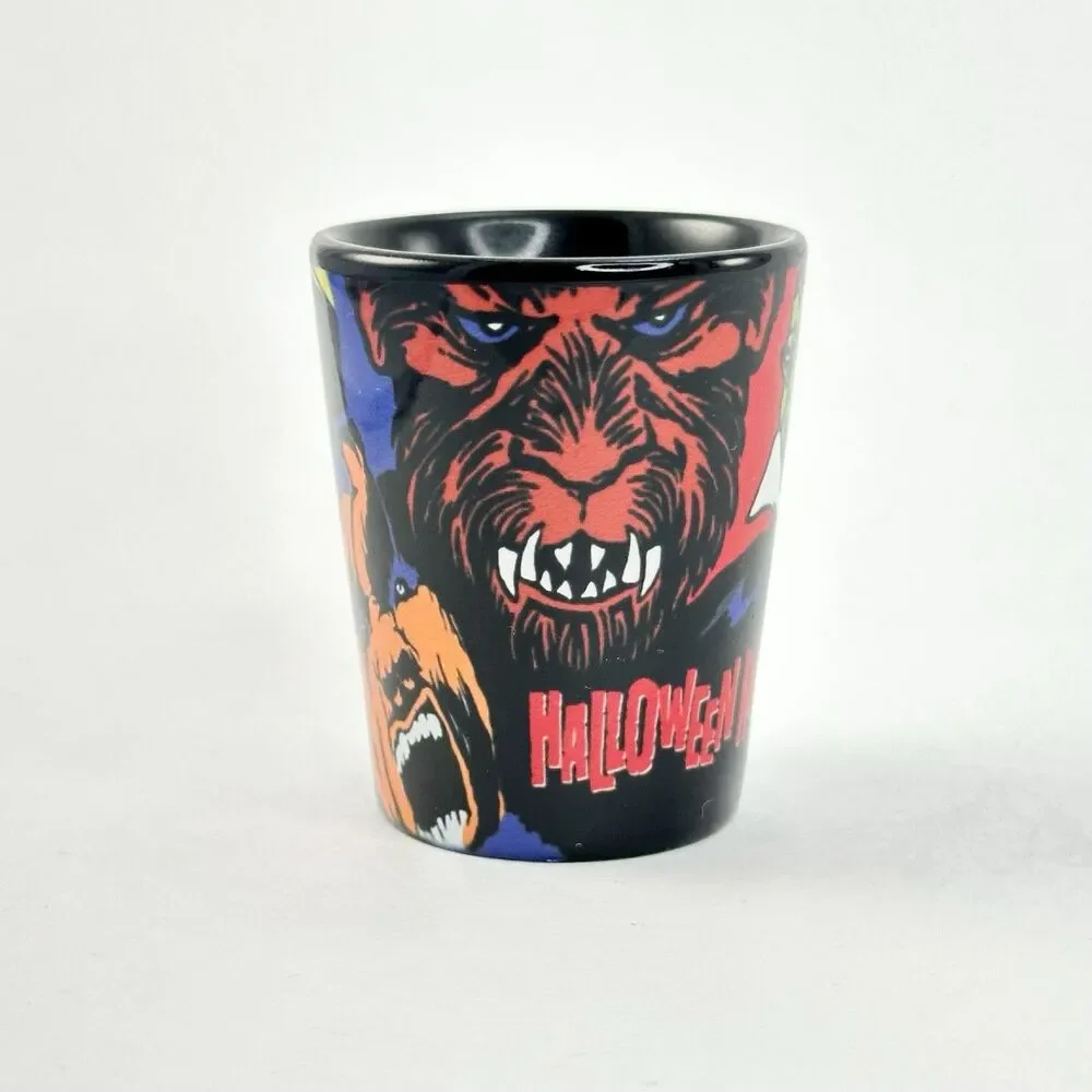 Vintage Knott’s Scary Farm Shot Glass Horror Monster Graphic Souvenir